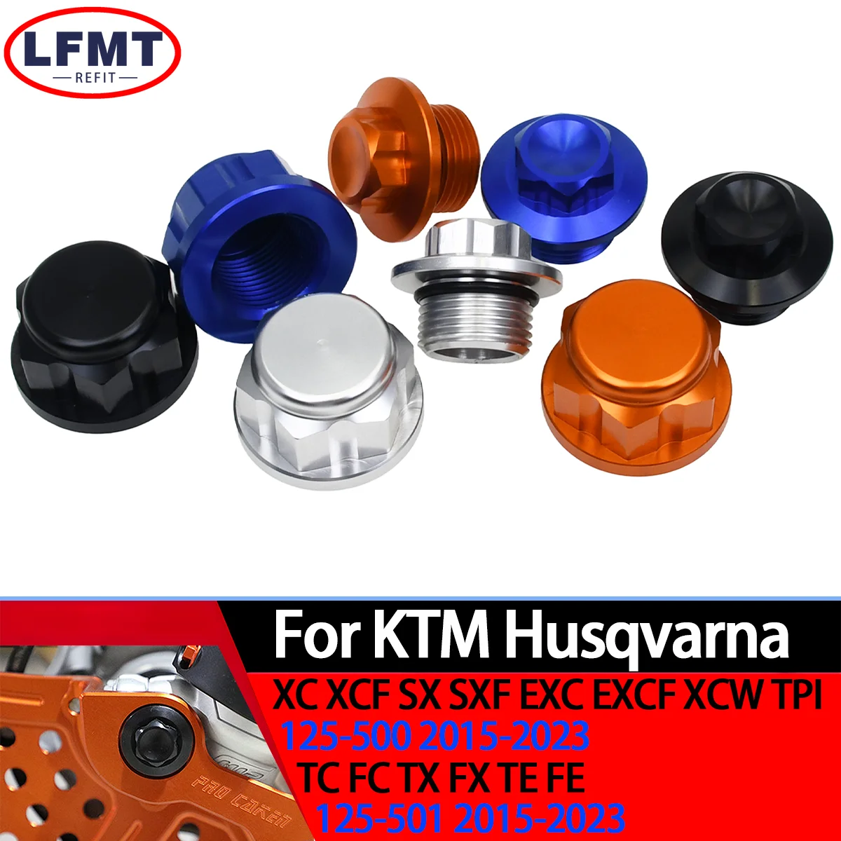 Motorcycle CNC Front Rear Wheel Lock Axle Nut For KTM EXC XC SX XCW HUSQVARNA TC TE FC FE TX FX 125-500 2016-2023 Dirt Bike