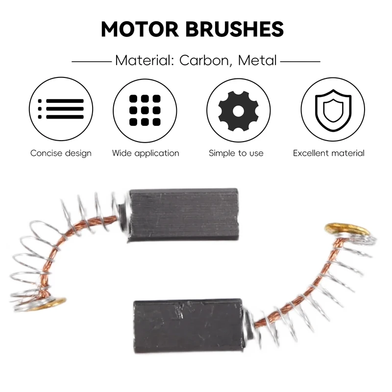 【Z66L】 10 أزواج من فرش الكربون بمحرك 12.7 × 5.5 × 4 مم للمثقاب الكهربائي
