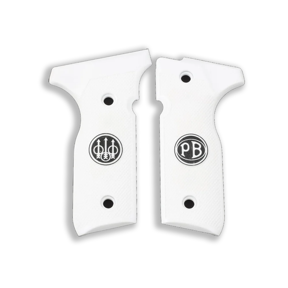 KSD Brand Beretta Mod 8000 / 8040 F Stoger Compatible White Acrylic Grips