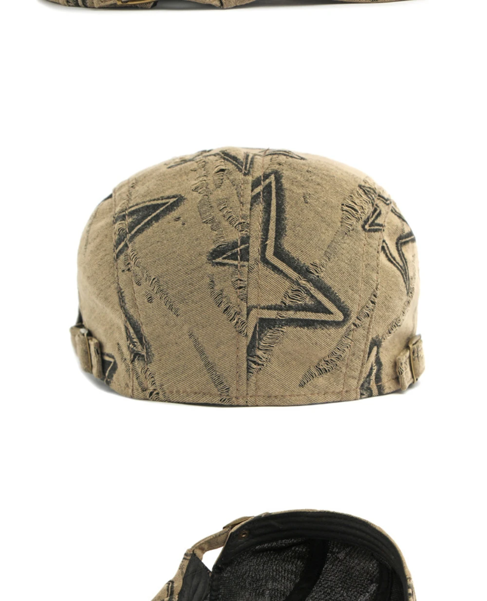 HT5095 Herren- und Damen-Baskenmützen Retro Künstler-Mütze Shabby Stars Ivy Flache Mütze für Männer und Frauen Frühling Sommer Verstellbare Baskenmütze – Detail 10
