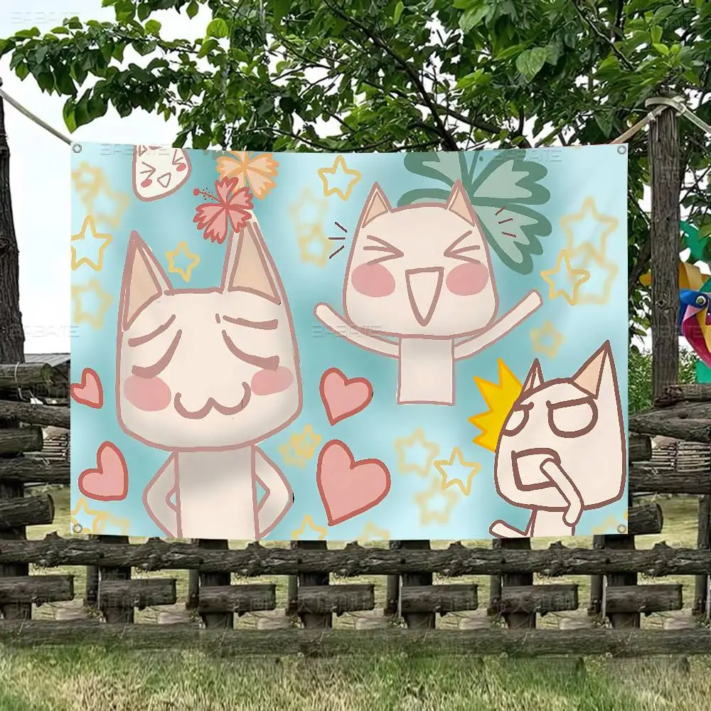Cute Toro Inoue Cat Retro Flags Multiple Choice Living Studio Booth Interior Decoration Banner