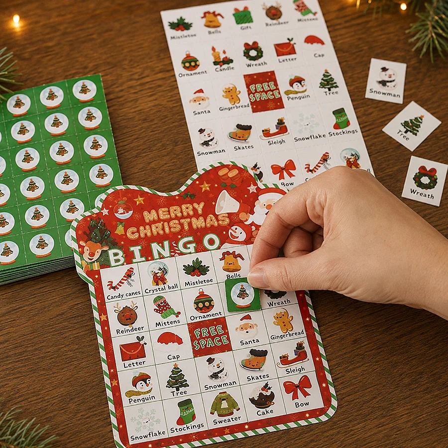 33pcs Christmas Bingo Game Set - Party Games Bingo ulasan dan harga