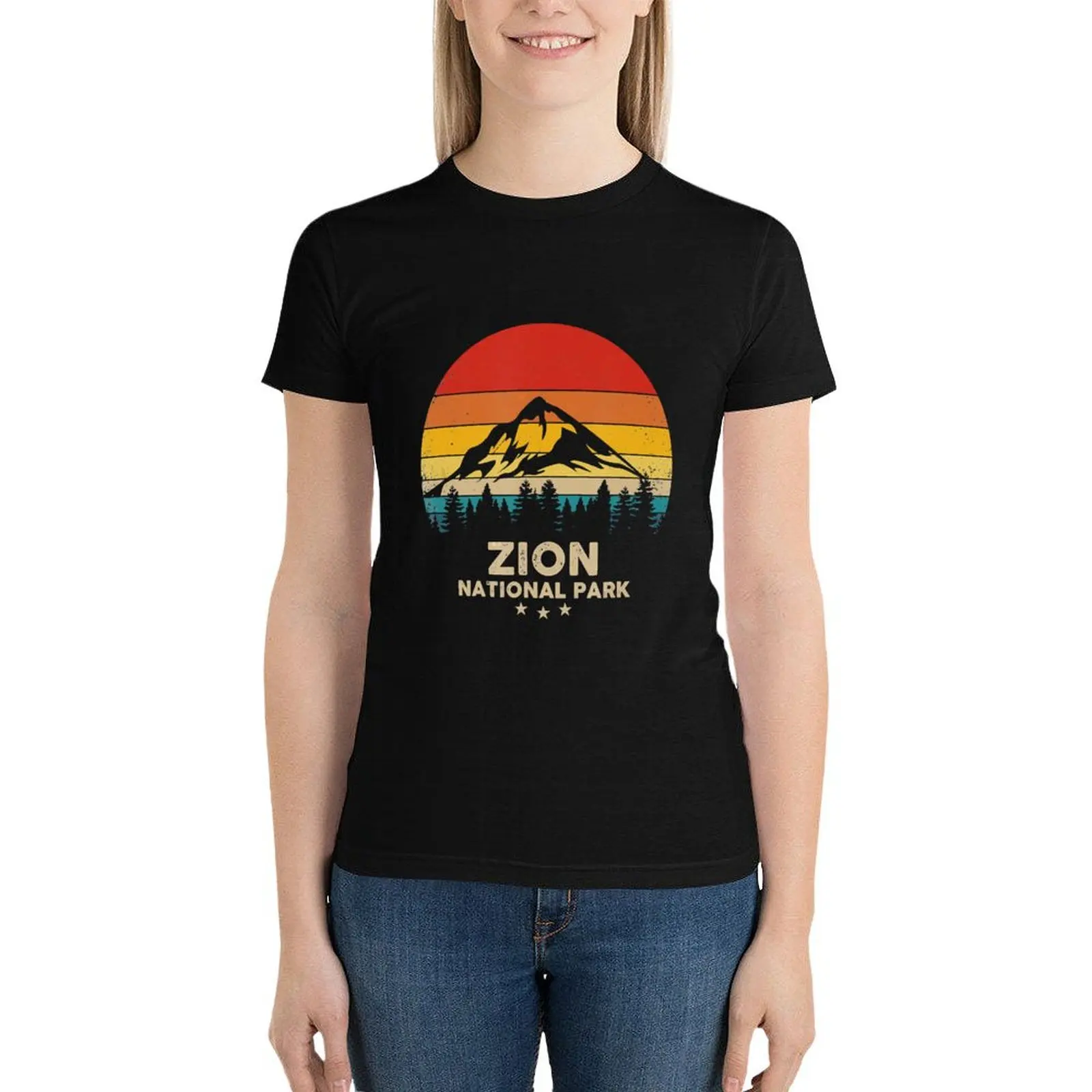 

Vintage Zion - National Park Retro Souvenir T-Shirt Aesthetic clothing Short sleeve tee white t-shirts for Women