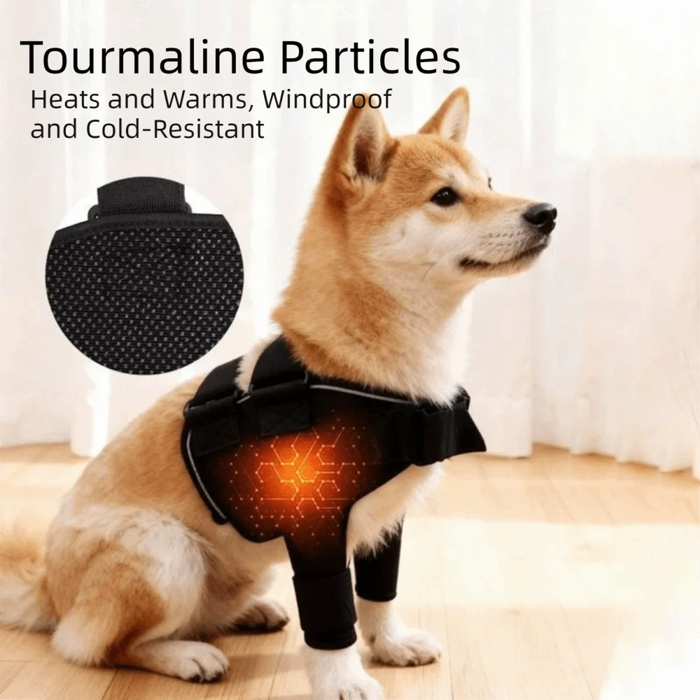 Adjustable Dog Shoulder Brace Self-Heating Breathable Dog Joint Protection Sleeve Professional Comfortable Joint Support Wrap