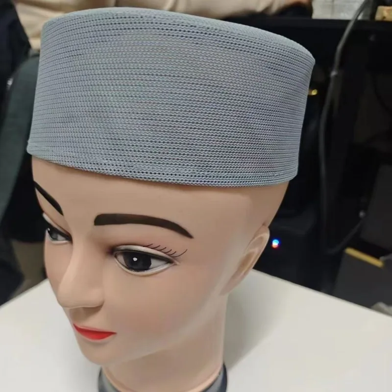 

Беретные кепки для мусульманских мужчин, вязаные шапки с плоским верхом, белые шапки цвета хаки, дышащая летняя шапка для выступлений на сцене, Турция, Дубай, молитва