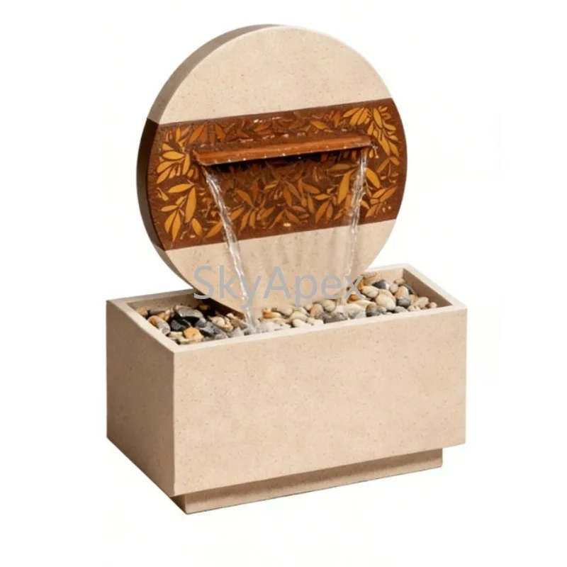 Modern Outdoor Garden Courtyard Balcony Floor To Ceiling  Water Circulation Silent Lucky Fountain Landscaping Housewarming Decor