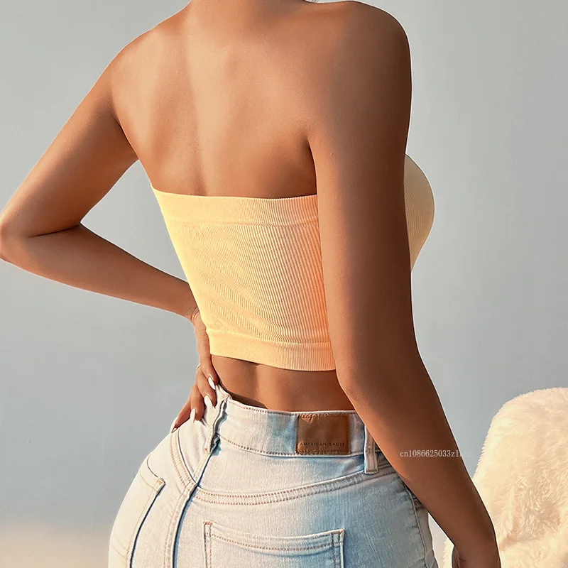 Sutiã esportivo de alta elasticidade, tops sem costura, sem alças, envoltório no peito, feminino, elástico, sem alças, envoltório no peito, sutiã macio, Нижнее Белье