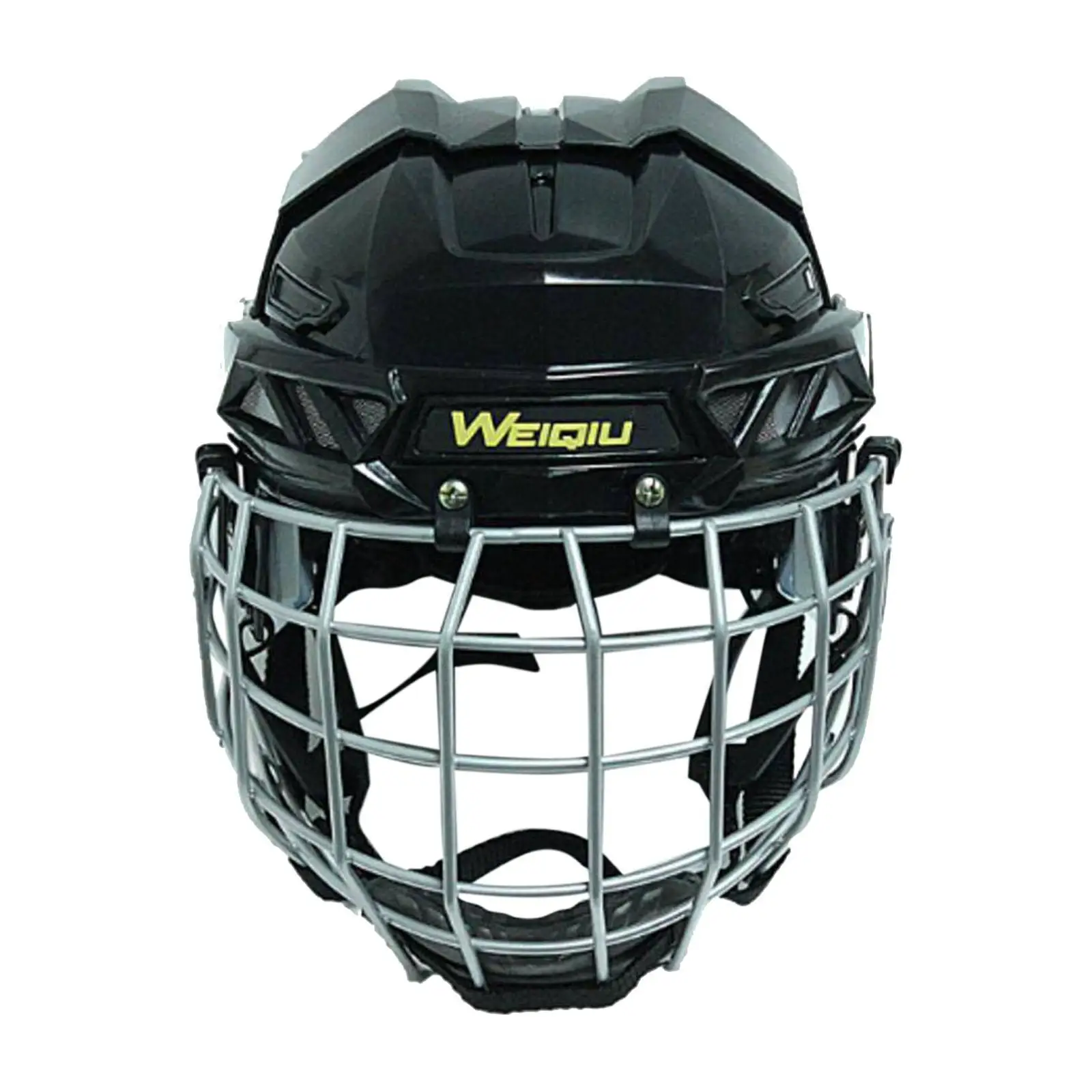 Hockey Helmet Black with Chinstrap Ice Skate Helmet for Training Competition