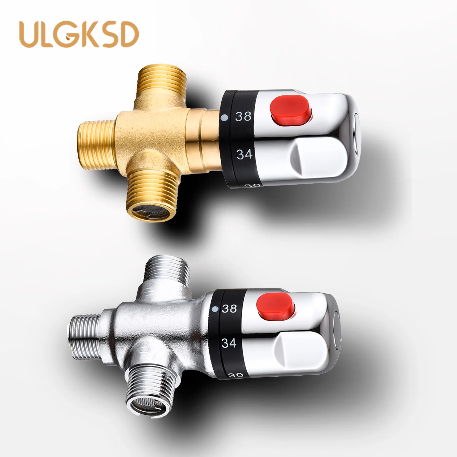 ULGKSD-온도 조절 황동 카트리지 G1/2 = DN15 믹서 밸브, 뜨거운 냉수 온도 제어 혼합 욕실 액세서리