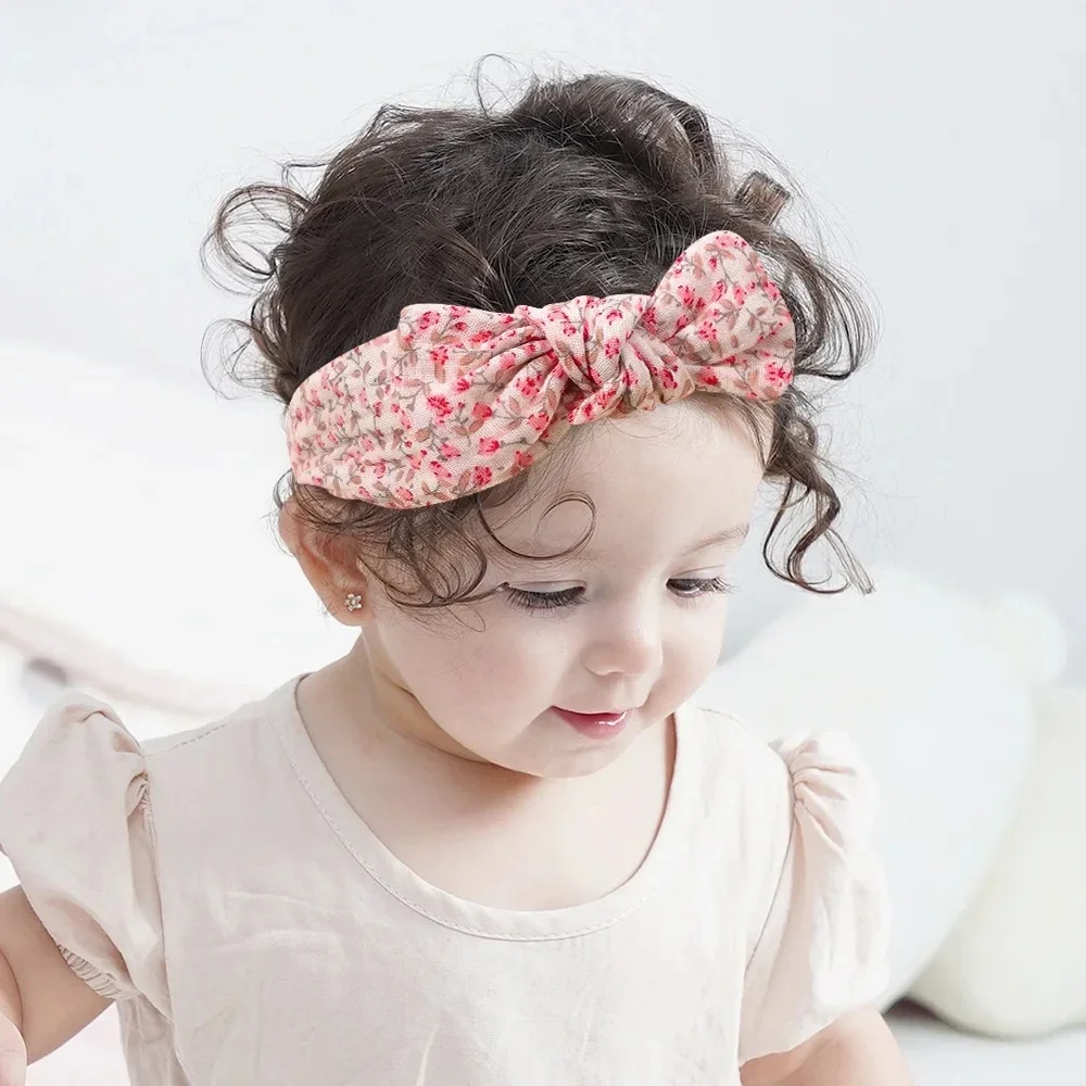 3-piece set of Muslim cotton and linen elastic headband, 3-piece set of baby rabbit ear headband, making girls look beautiful