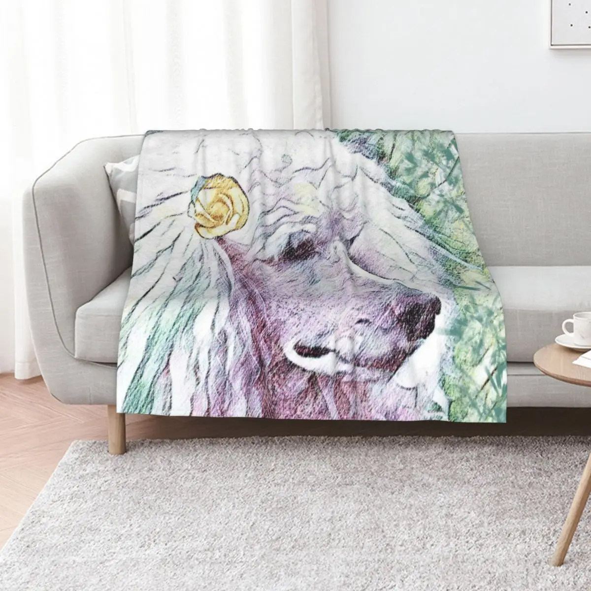 

Poodle with gardenia Throw Blanket Single Luxury Thicken Comforter Sofa Blankets
