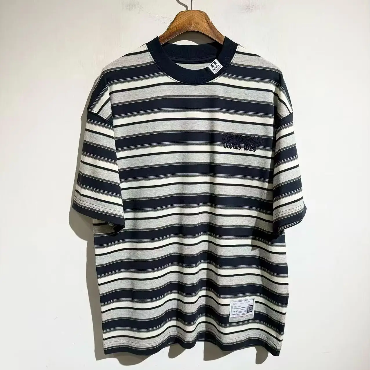 26Ss Japanese Vintage Streetwear T‑Shirt Cartoon Letter Embroidery Oversized Os Unisex Retro Casual Short Sleeve Tops