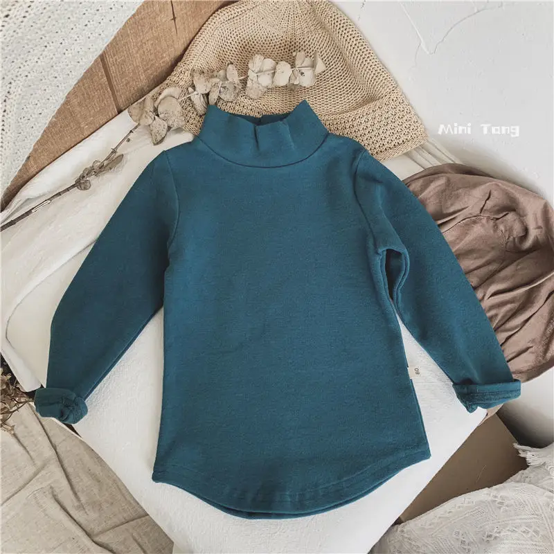 1-6 anni bambini mezzo dolcevita magliette manica lunga neonati maschi ragazze autunno inverno Pullover camicie top magliette calde per bambini