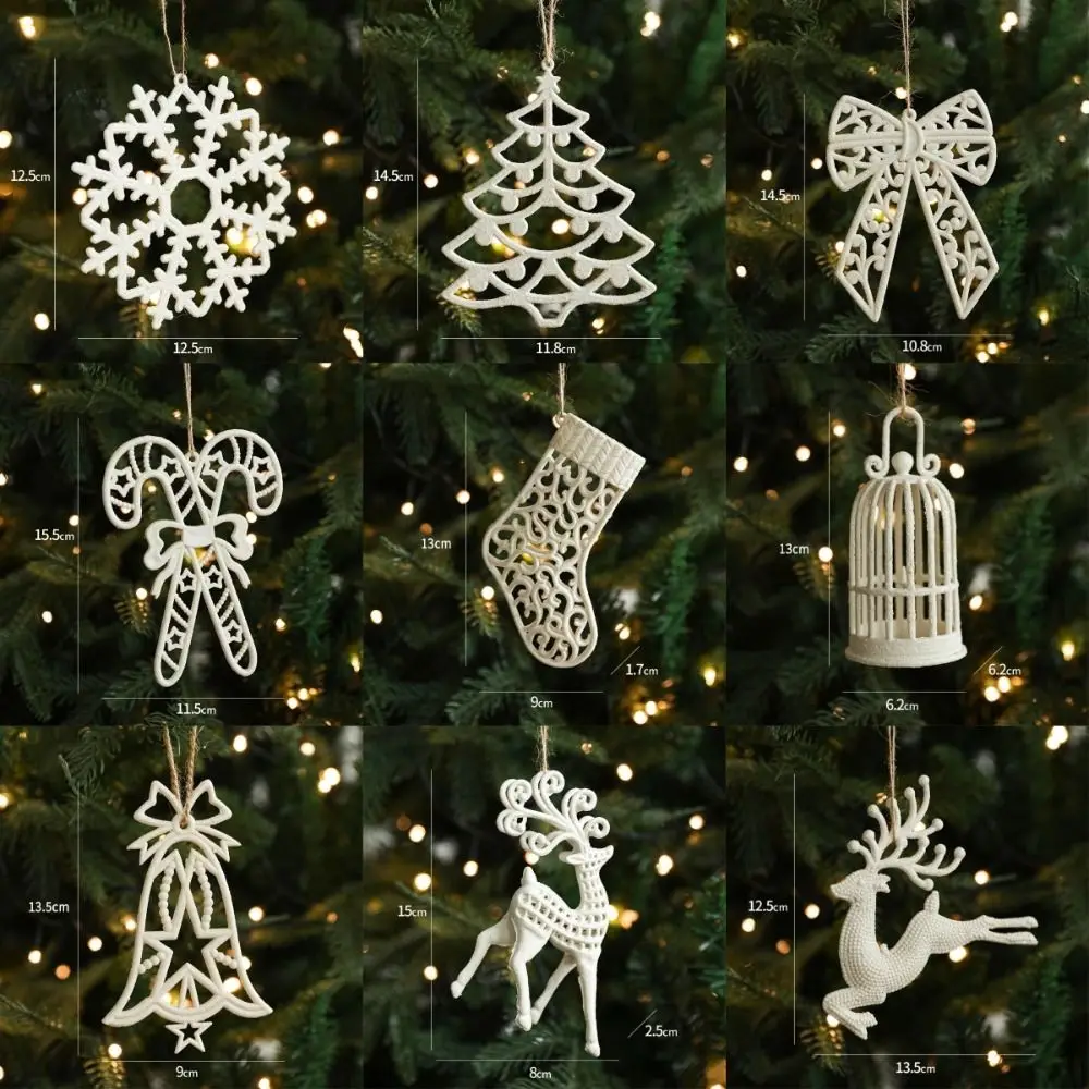 Hanging Christmas Decoration Pendant Plastic Snowflake Design Christmas Tree Decoration Elk Pentacle Xmas Gifts Christmas Party