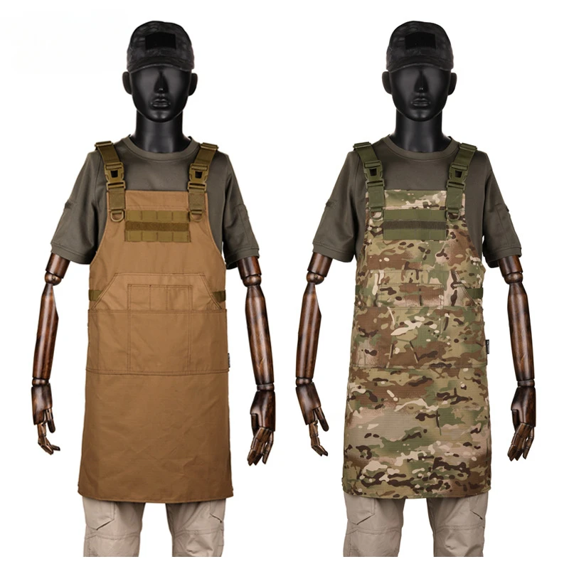 Tactical Vest Apron Men Women 12 Pockets Camouflage Work Apron Outdoor Clothes Accessories Camping Picnic Garden  Wear-resisting