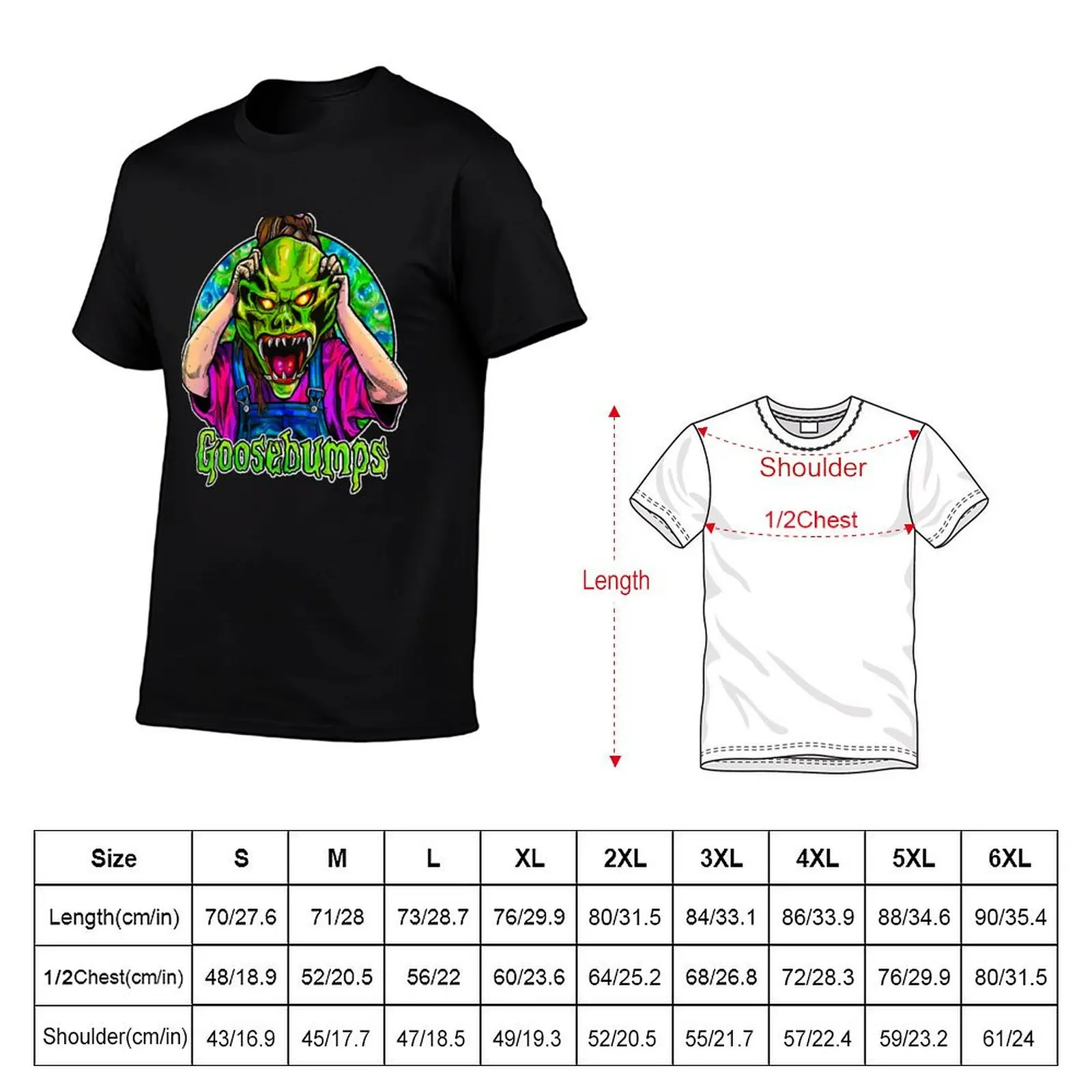 Goosebumps The Haunted Mask. T-Shirt Simple Solid Color Crew Neck Tee