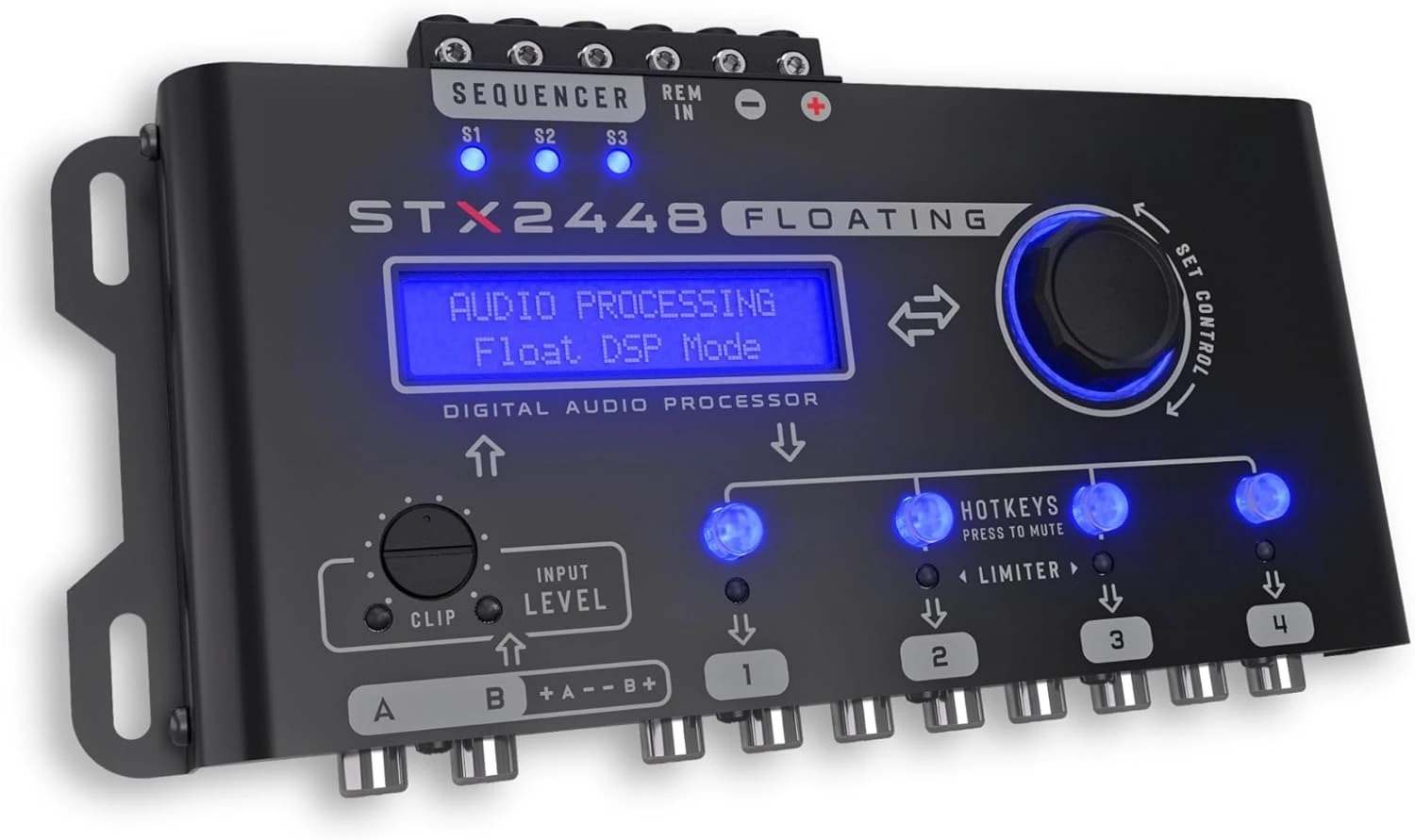 STX2448 FLOATING PRO - โปรเซสเซอร์ DSP ระดับมืออาชีพเต็มรูปแบบ, สัญญาณดิจิตอล, โปรเซสเซอร์ PRO, ครอสโอเวอร์ และอีควอไลเซอร์กราฟิก 15 แบนด์, ขายดี