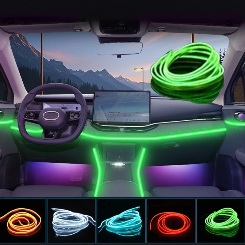 

Auto Interior Decorative Lamp Cold Light LED Ambient Dashboard Console Strips 1-5M