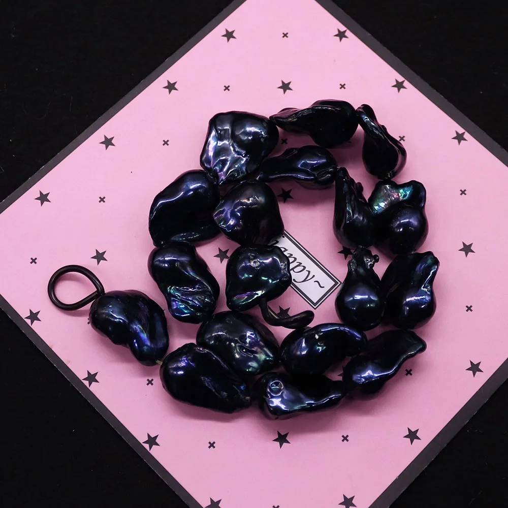 Black Dyeing Baroque Pearl Beads Irregular Tail Shape Freshwater Pearl Loose Beads 1 Strand For Handmade Necklace Bracelet Gift