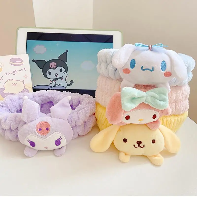 Sanrio příslušenství kawaii ahoj kočička líčení mýt vlasy prsten cinnamoroll má melodie vlasy pás kuromi plushie luk čelenka dar