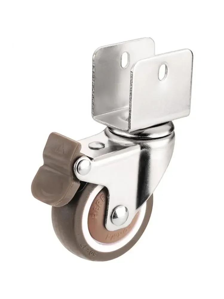 4 Pcs/Lot Silent 2 Inch U-Shaped Splint Soft Rubber Furniture Crib Universal Caster Pulley Wheel Accessories Roller