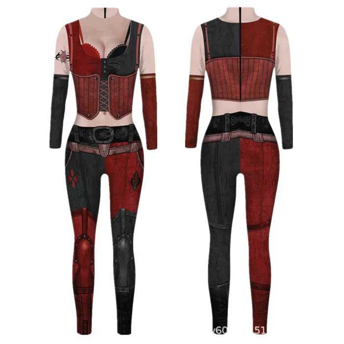 

Halloween Sexy Skull Jumpsuit Costume Women 3D Animal Printed Cosplay Costumes Holiday Style Carnival Bodysuit