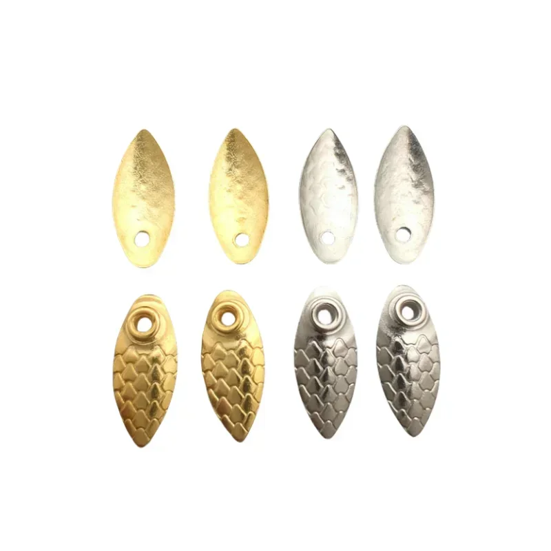 50pcs Fishing Lure Blade Mixed Size Small Gold Silver Fish Scale Spinner Rings Blades DIY Fishing Spoon Accessories