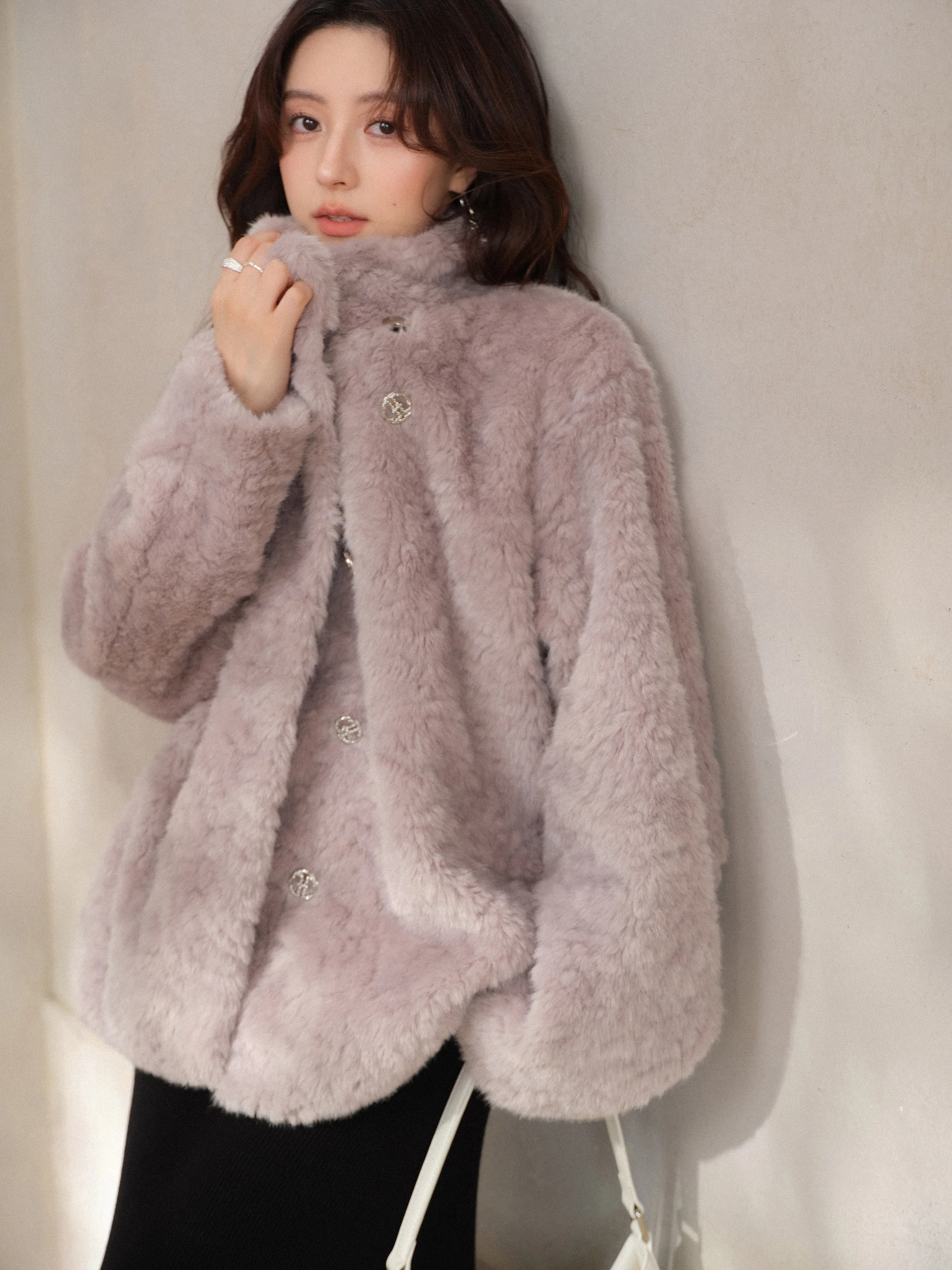 Women Winter Elegant Warm Short Jacket Thick Stand Collar Outerwear Casual Coat for Lady with Soft Cozy Texture and Chic Style