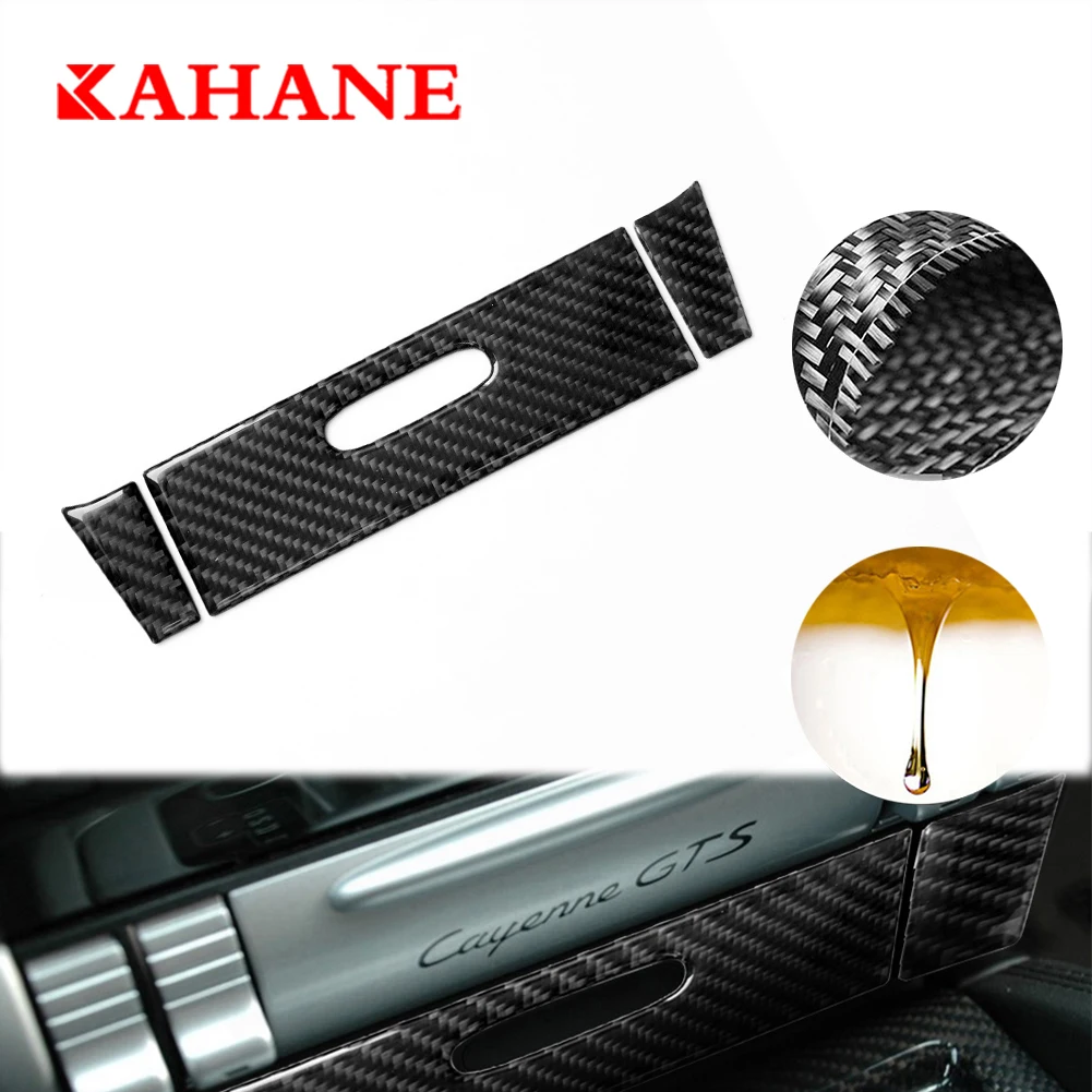 

Car Console Ashtray 3D Stickers Interior Accessories Carbon Fiber Material Decoration Moulding For Porsche Cayenne 2003-2010