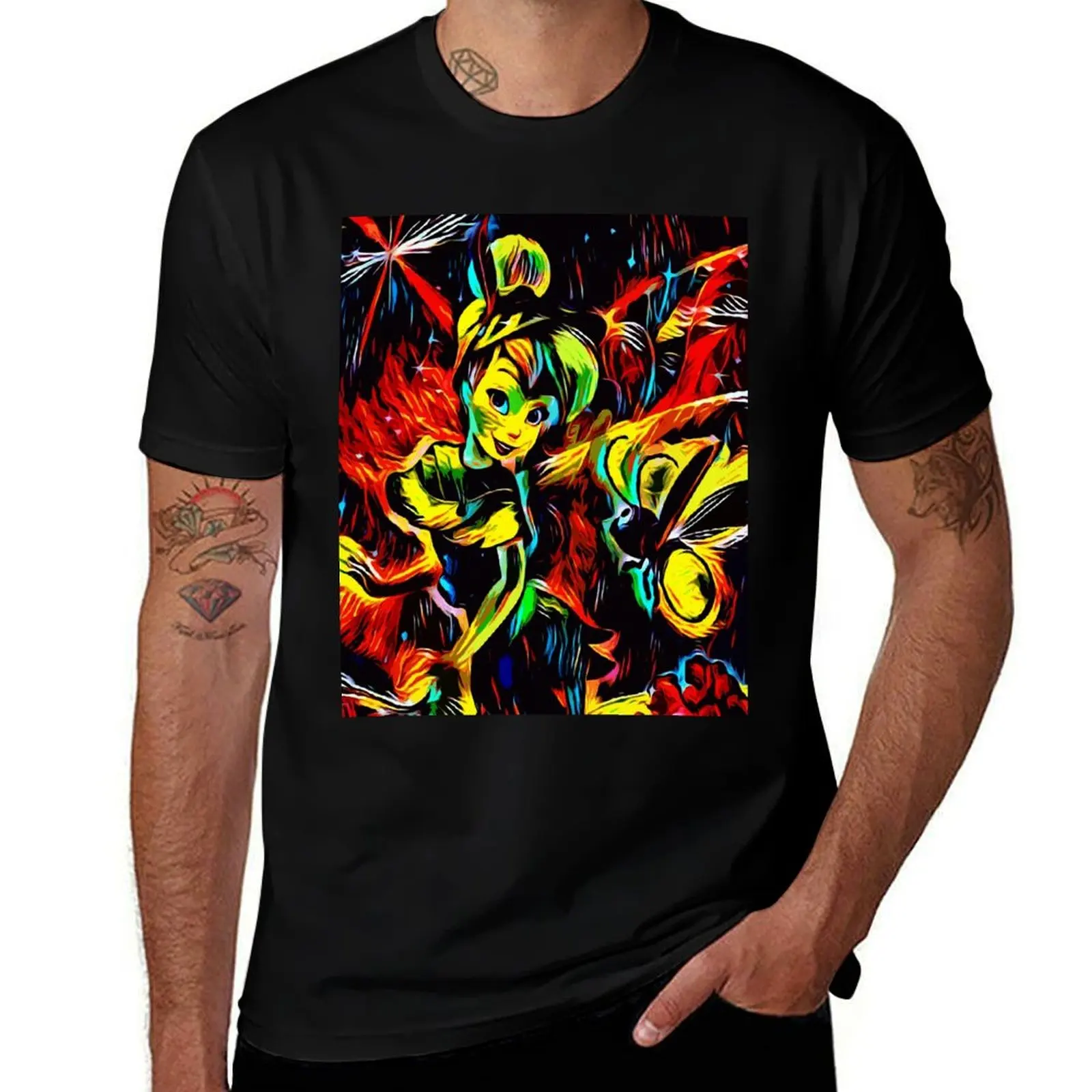 

Tinkerbell Abstract Art T-Shirt custom t-shirts cute clothes cotton graphic tees big and tall t shirts for men
