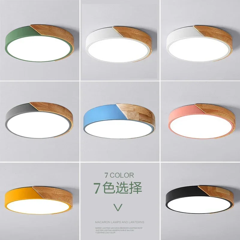 

30cm LED Ceiling Light Bedroom Ultra Thin Lamp Wooden Ceiling Lamp Remote Control Living Room Lighting Kitchen Corridor Balcony