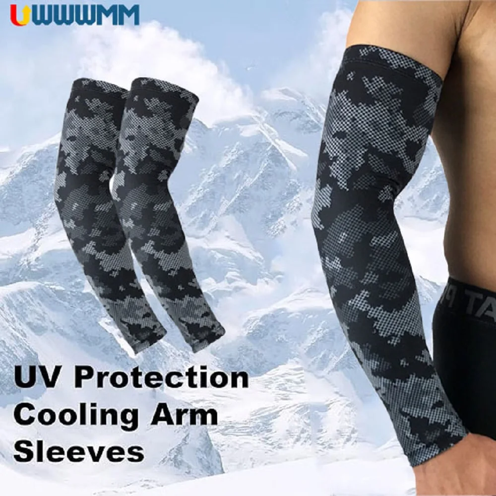 1Pcs Unisex UV Protection Arm Cooling Sleeves Ice Silk Arm Cover Sun Protection Arms Sleeve Compression Arms Sleeve Cycling