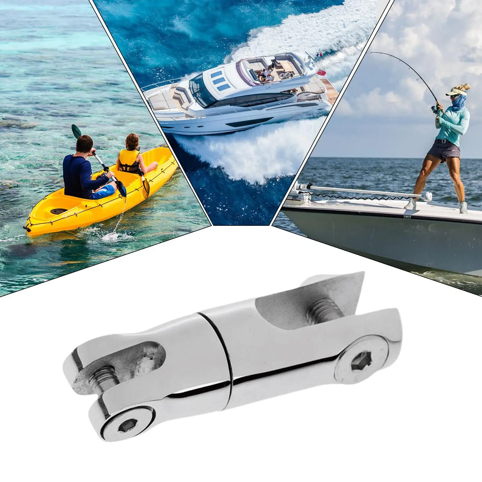 

Boat Fasten Swivel Connector Two Section Replacement Accessories Stainless Steel Heavy Duty Boat Rotating Connector For
