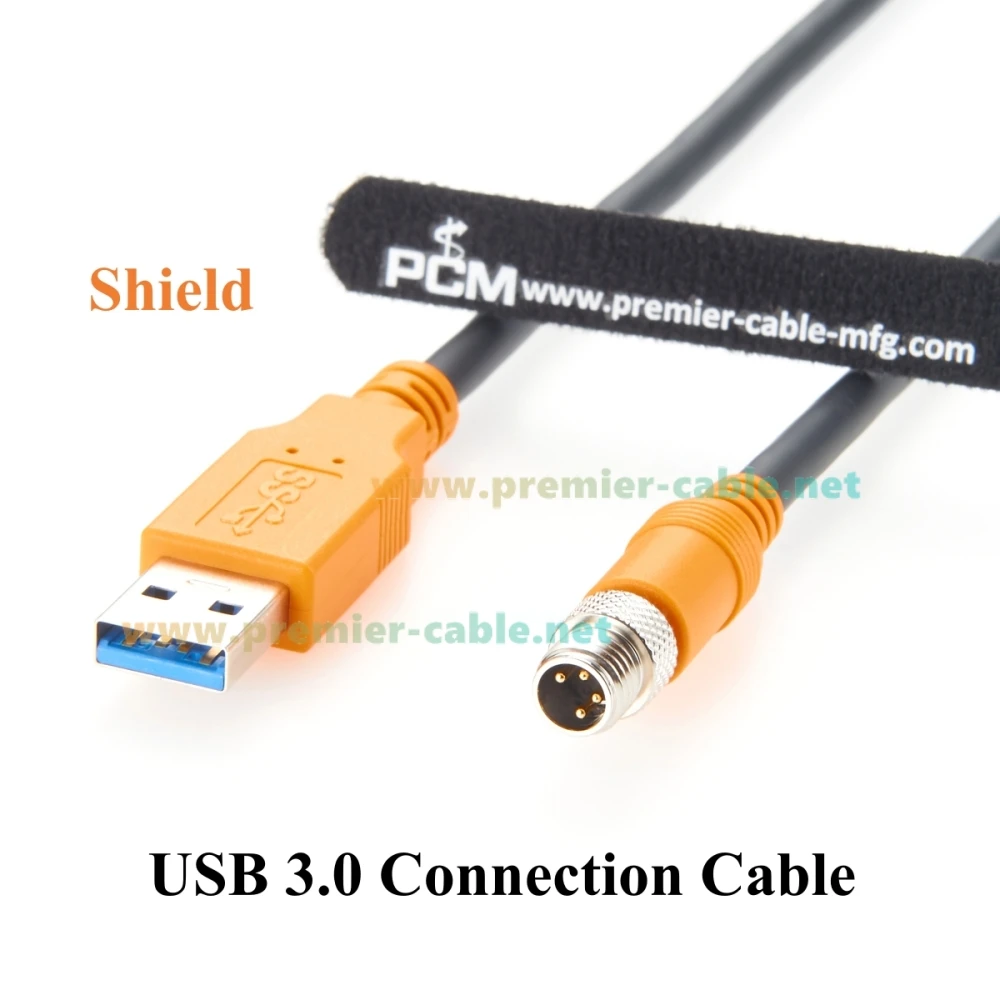 Кабель M8 A Code 4-контактный разъем «папа» — «папа» USB 3.0 A IP67 5 Гбит/с Промышленный соединительный кабель USB 3.0, совместимый с IFM E30136