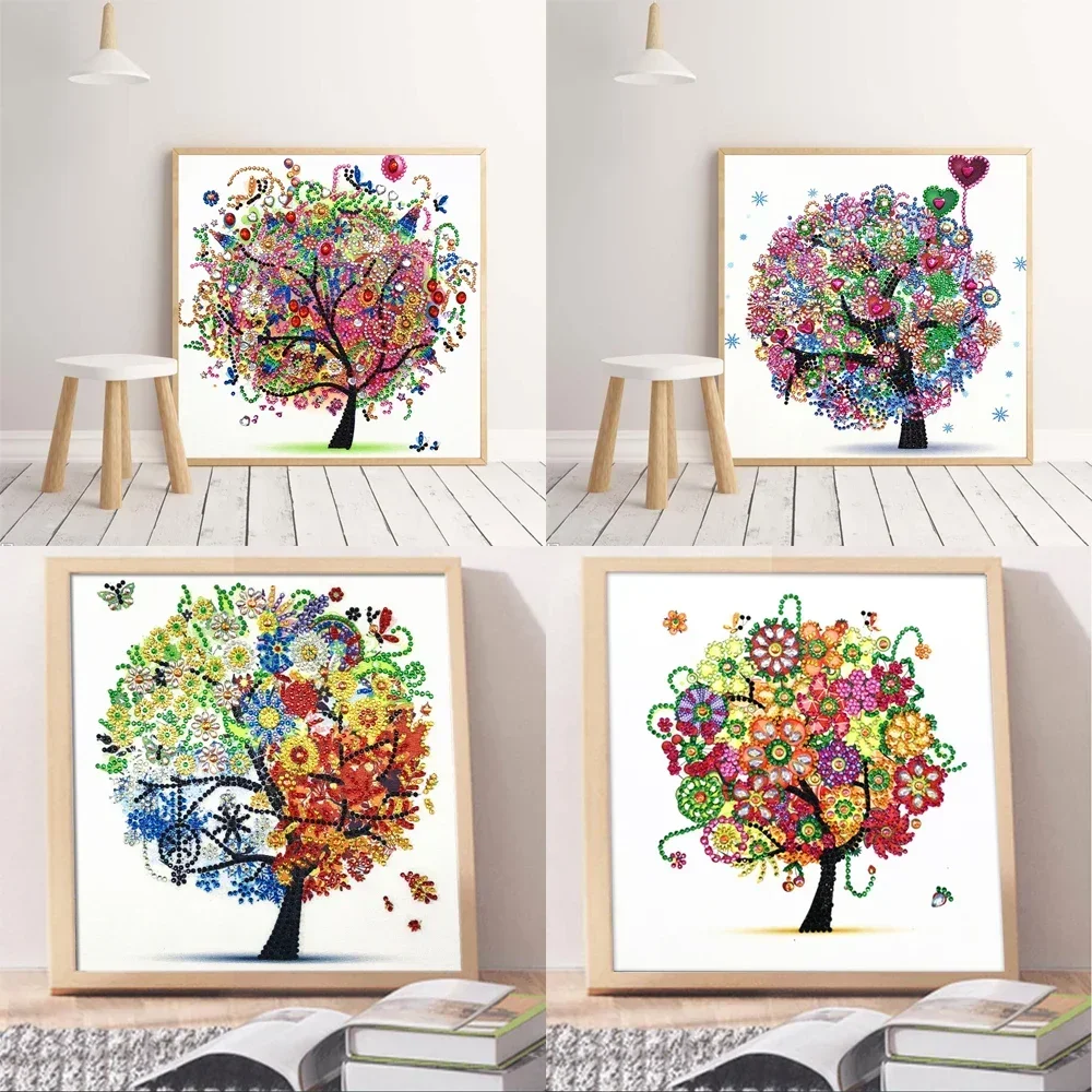 5D DIY diamond embroidery Four seasons flower tree animal owl special shape diamond painting rhinestone crystal diamond