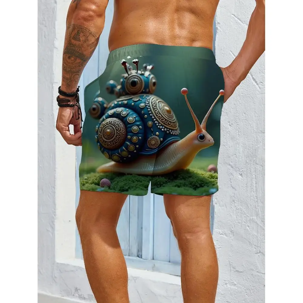 1pcs Men's Short swim trunks2026 Summer 3D Printed Short sleeve Breathable sport Polyester running Quick drying