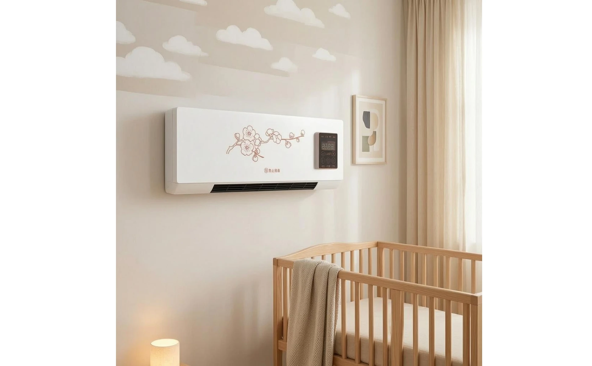 2-in-1 Heater and Cooler Wireless Controller Control Wall Mounted Heater Cooler Heating and Cooling Fan Digital Display