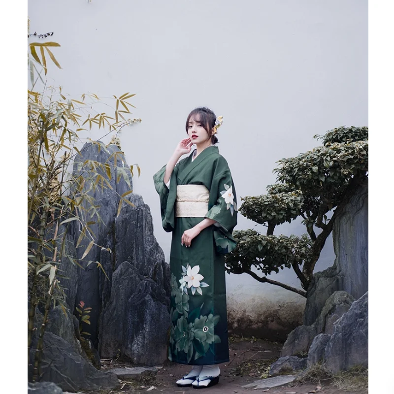 

Japanese Kimono and Vintage Yukata Dress With Improved Kimono