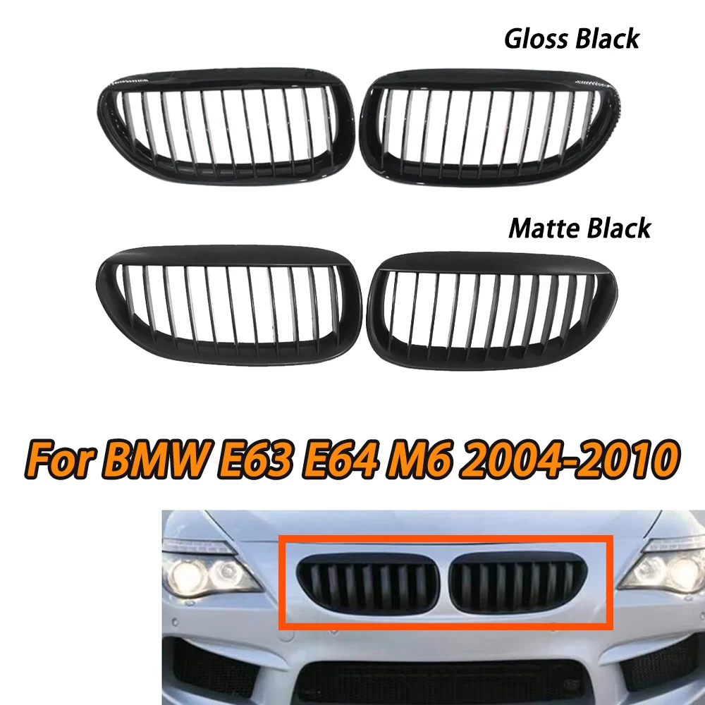 

Car Gloss Black Kidney Grill Single Slats Racing Grill For BMW E63 E64 650i M6 2004 2005 2006 2007 2008 2009 2010 51137008915