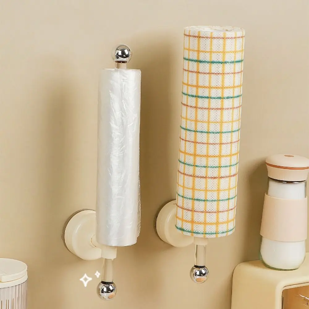 

Suction Cup Paper Towel Holder Non Perforated Wall-Mounted No Drilling Tissue Holder Space Saving Waterproof
