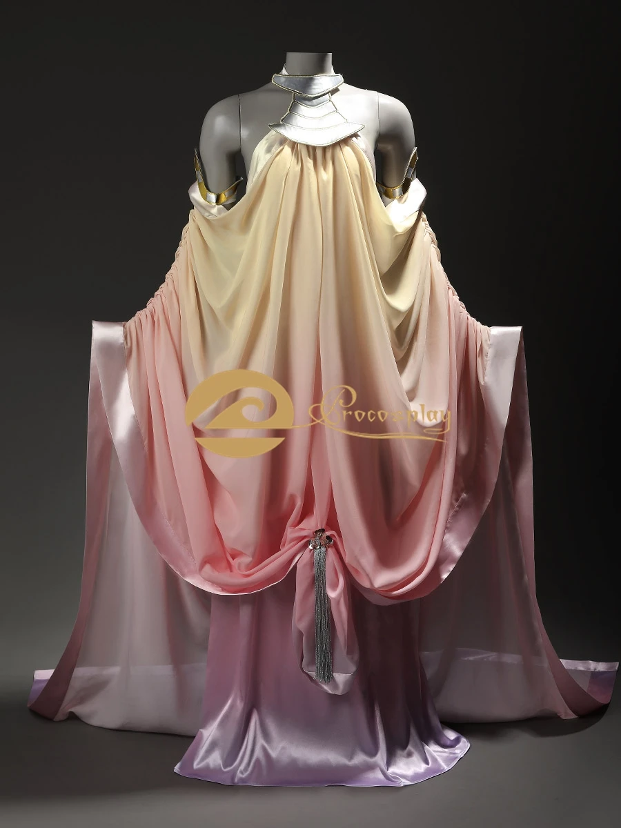 

Padme Cosplay Amidala Costume Episode II Outfit Women Gradient Dress for Role Play
