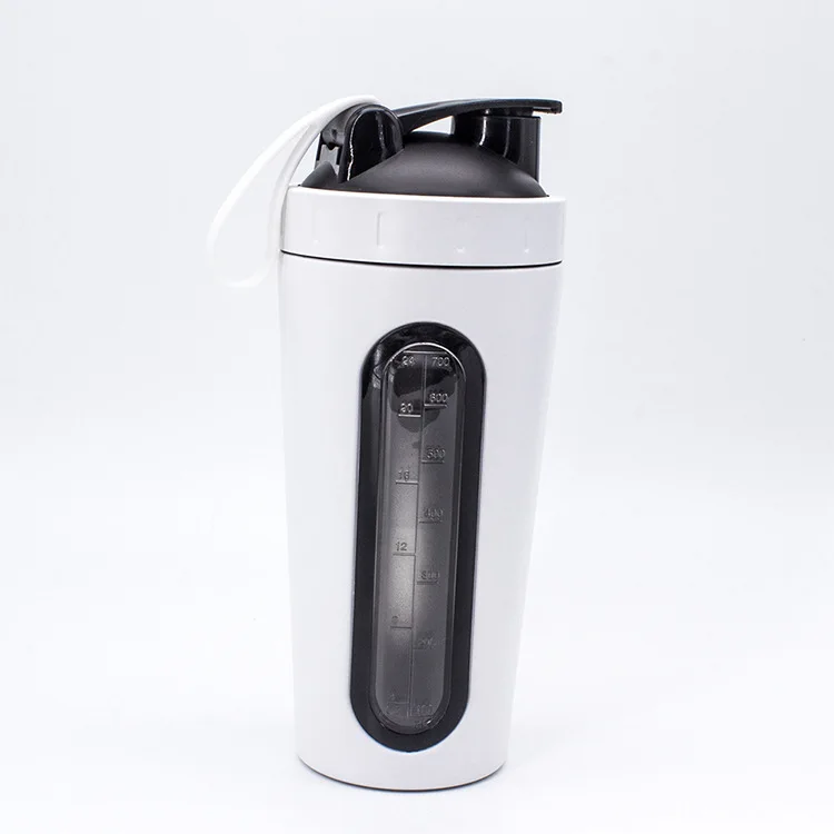 Shaker bottle protein with visible window 304 stainless steel protein bottle shaker