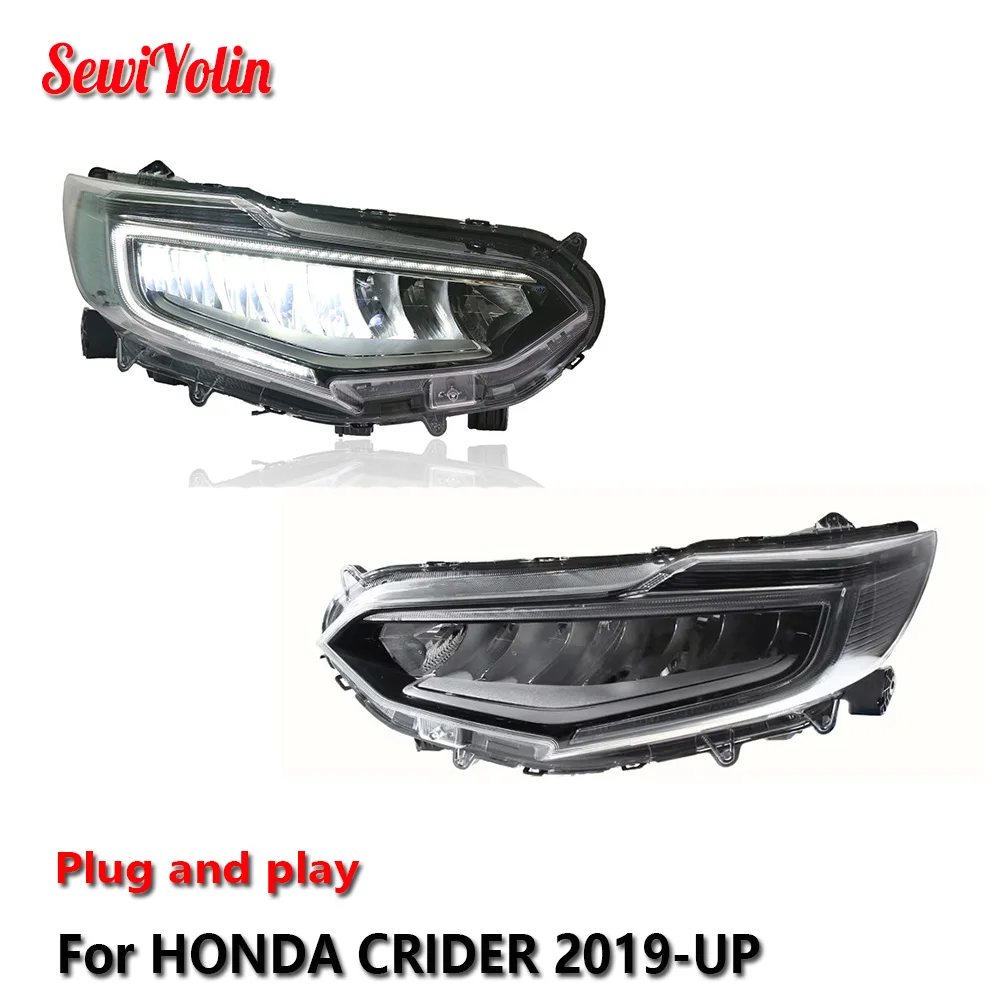 

Автомобильные светодиодные фары в сборе для HONDA CRIDER 2019-UP, авто противотуманные фары DRL, стоп-сигнал поворота, лампа Plug and Play