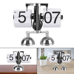 Retro Flip Clock Auto Flip Digital Clock Operated Quartz Clock Home Decors Flip Internal Gear Operated