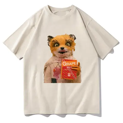 Fantastic Mr Fox Apple T-shirt Bear Short Sleeve Gothic O-neck Tee-shirt High Quality Tshirt Mujer Vintage Clothes Streetwear