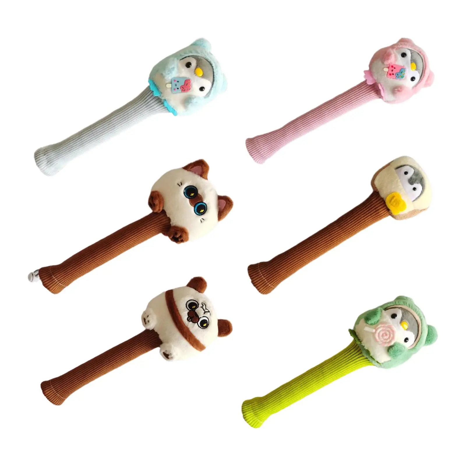 

Badminton Racket Handle Cover Small Plush Doll Knitting Badminton Overgrip for Women Men Cute Decorative Anti Slip Racket Grip