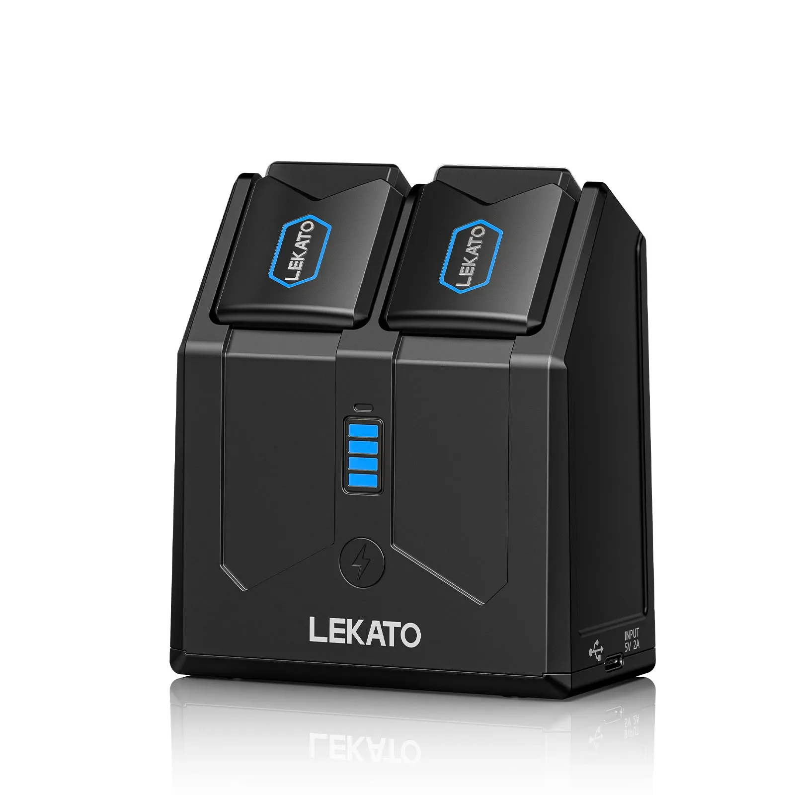 Lekato แบบพกพาระบบกีตาร์ไร้สายแบบชาร์จไฟได้ 5.8 Ghz - เคสชาร์จ, เครื่องส่งสัญญาณ/ตัวรับสัญญาณ 4 ช่องสําหรับกีตาร์ไร้สาย