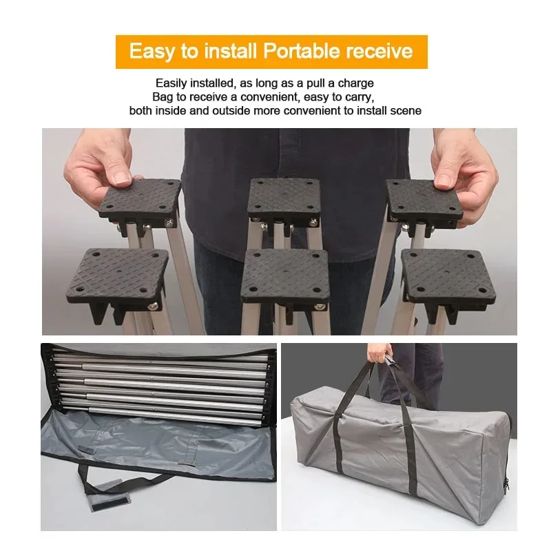 منضدة محمولة من سبائك الألومنيوم دعامة تلسكوبية سريعة 4/6 أرجل طاولة قابلة للطي متعددة الوظائف تنطبق على تشغيل الزجاج الأردوازي #4