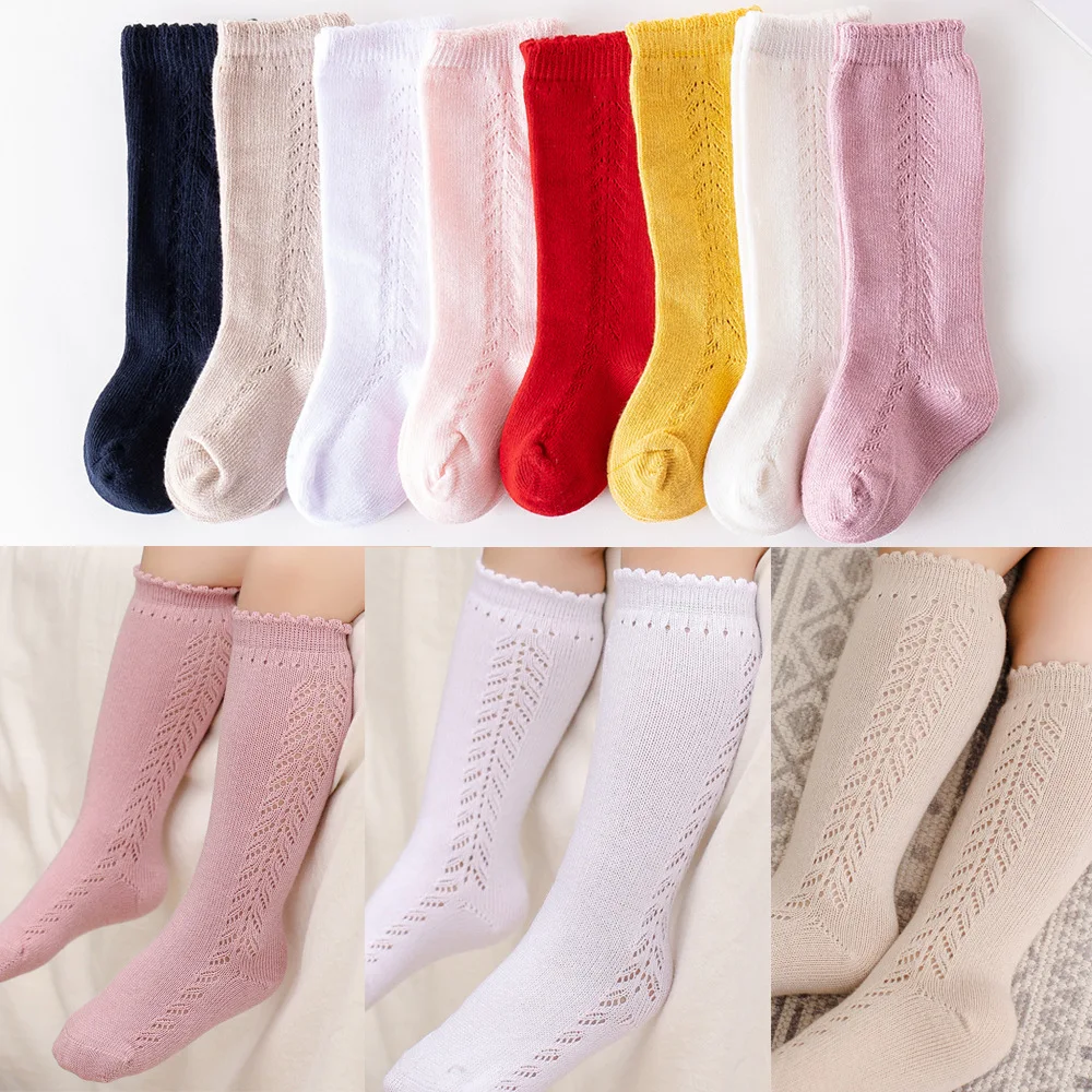 

Baby Boys Socks Knee High Newborn Girls Sock Spanish Toddlers Tube Knee High Sock Kids Hollow Out Infant Long Socken