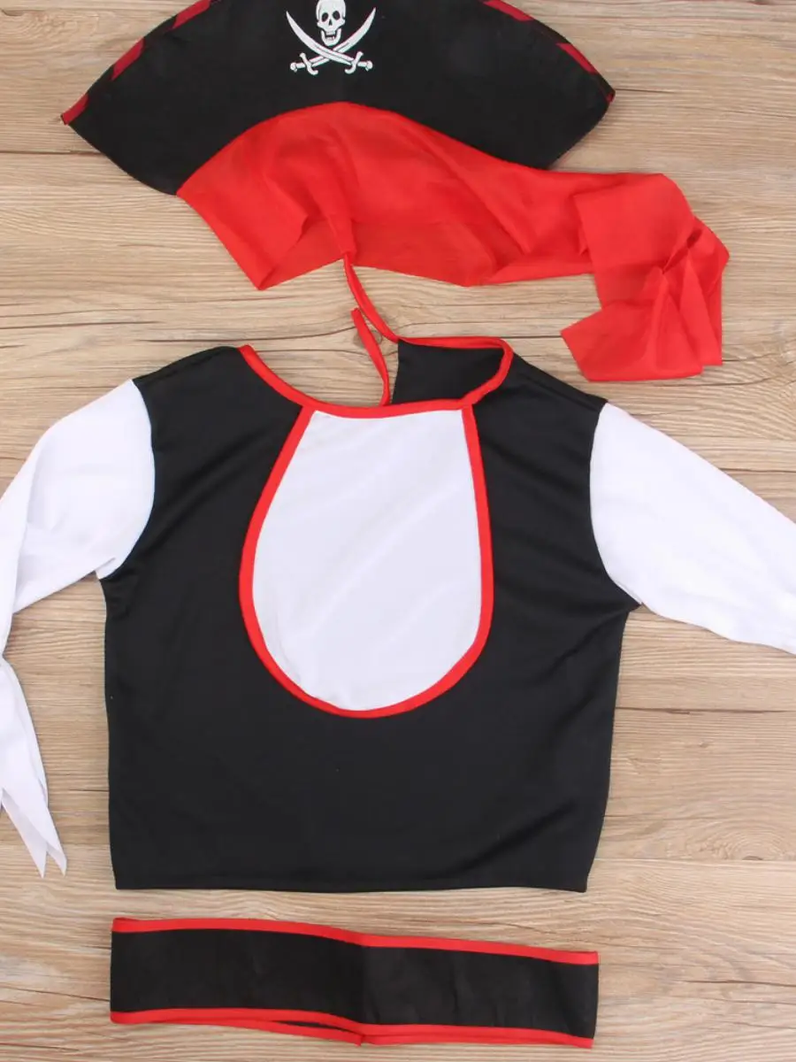 Nuevo disfraz infantil loween, traje de pirata caribeño Ja Sparrow, ropa de actuación, Material de poliéster, disfraz étnico para escenario...